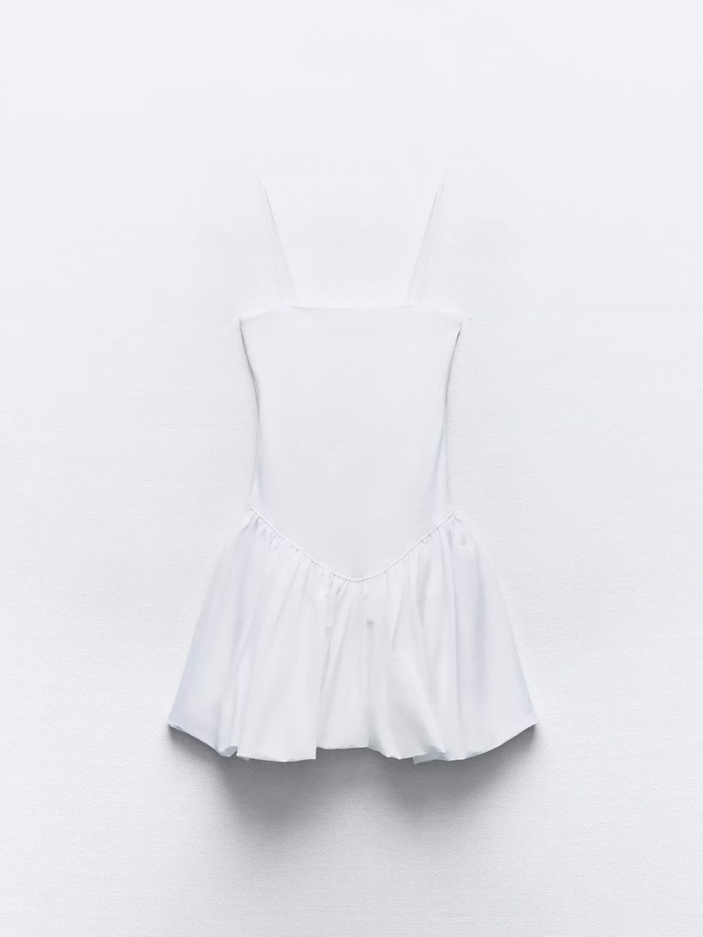 Zara White Mini Dress with Spaghetti Straps